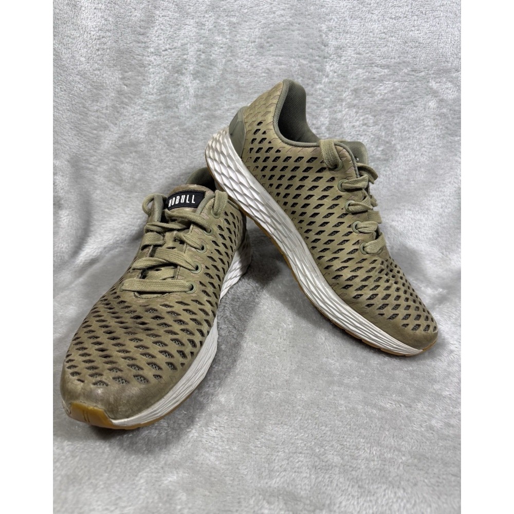 No Bull Perforated Olive Running Shoes Mens 7.5 Womens 9 CrossFit Walking Run - Picture 11 of 14